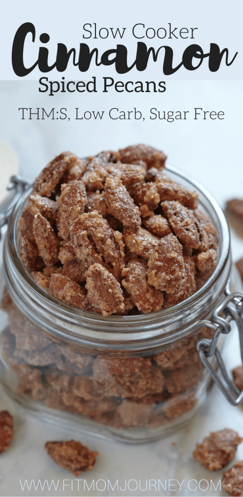 I have a baking addiction, but when it comes to gifts, not much comes close to these Trim Healthy Mama Spiced Pecans. Wrap them up in little gift bags and you have an easy & affordable Christmas gift!