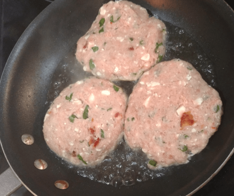 Tomato, Feta and Spinach Burgers (THM:S)