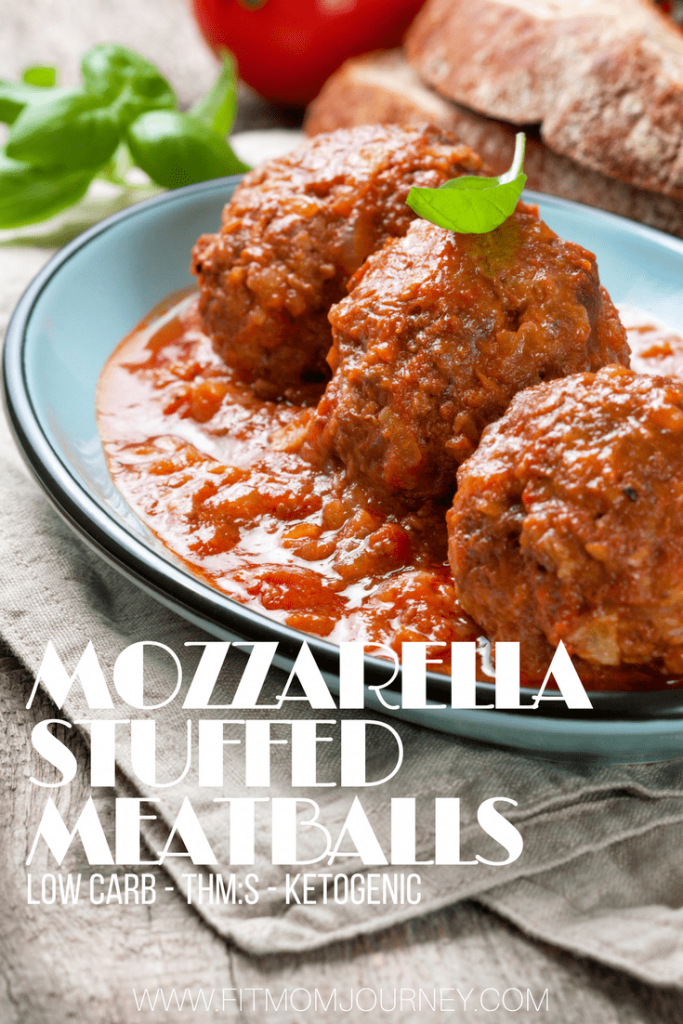 These Low Carb Mozzarella Stuffed Meatballs are a fun twist on a classic recipe - and modified to be a THM:S! Serve these as a party appetizer or a meal served over Miracle Noodles.