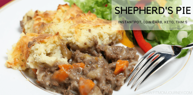 Make this Low Carb Shepherds Pie recipe in the InstantPot for easy, Keto and THM:S comfort food! A husband-approved recipe that comes together quickly and keeps well in the fridge and freezer.