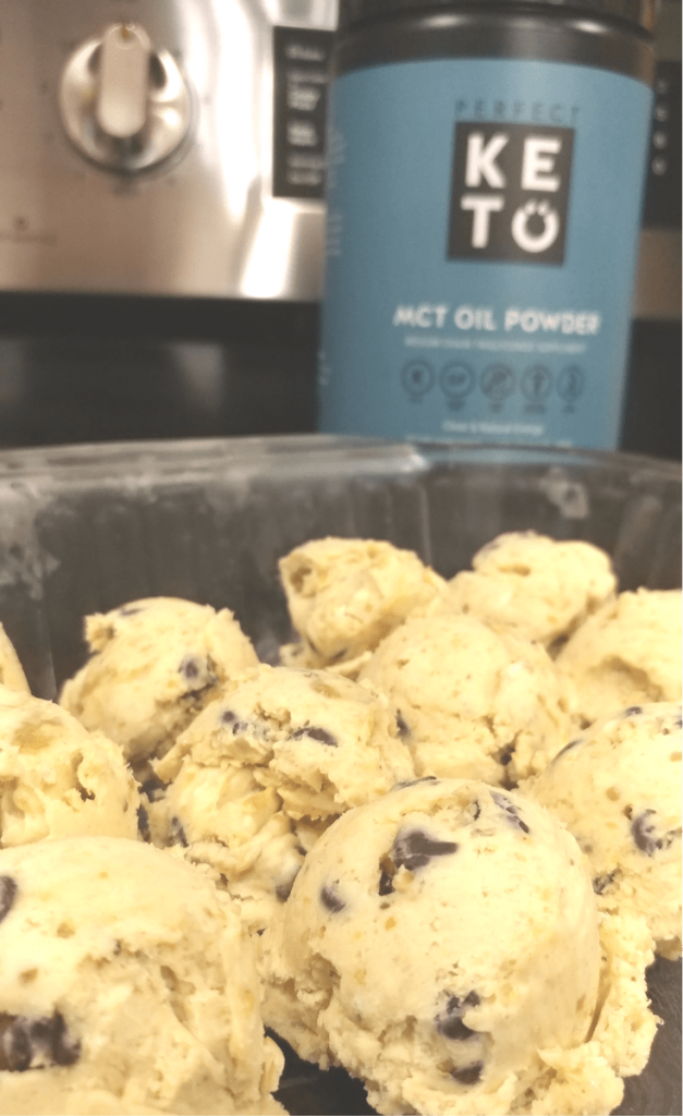 Looking for a quick and tasty recipe to help you get more fat in your diet? Make these no-cook Chocolate Chip Peanut Butter Cookie Dough Fat Bombs that are THM:S, Low Carb, Ketogenic, and Sugar Free!