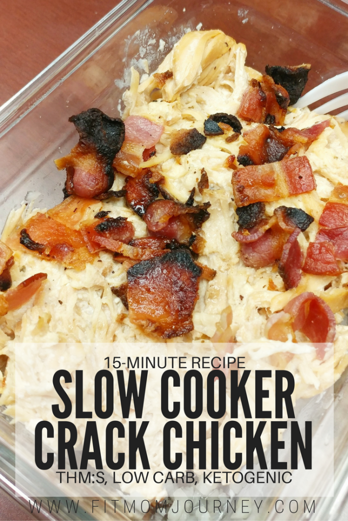 Have a busy night ahead of you? Make Slow Cooker Crack Chicken (THM:S, Low Carb, Ketogenic) in less than 5 minutes in the morning + 10 minutes at night!