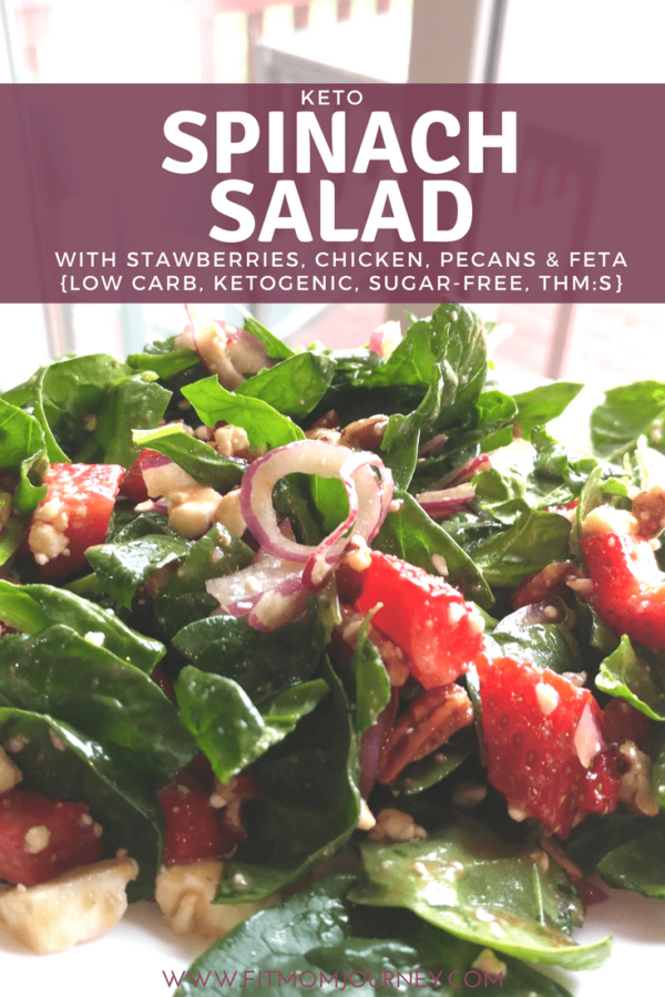 Keto Spinach Salad with Strawberries, Feta, & Pecans Fit Mom Journey