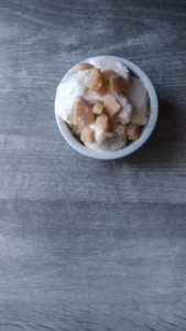 Keto Salted Caramel Ice Cream is sugar-free sweet cream ice cream with honest-to-goodness keto chewy caramel chunks swirled within the ice cream.  The ultimate indulgence that comes in at under 2 net carbohydrates per 1/2 cup serving.
