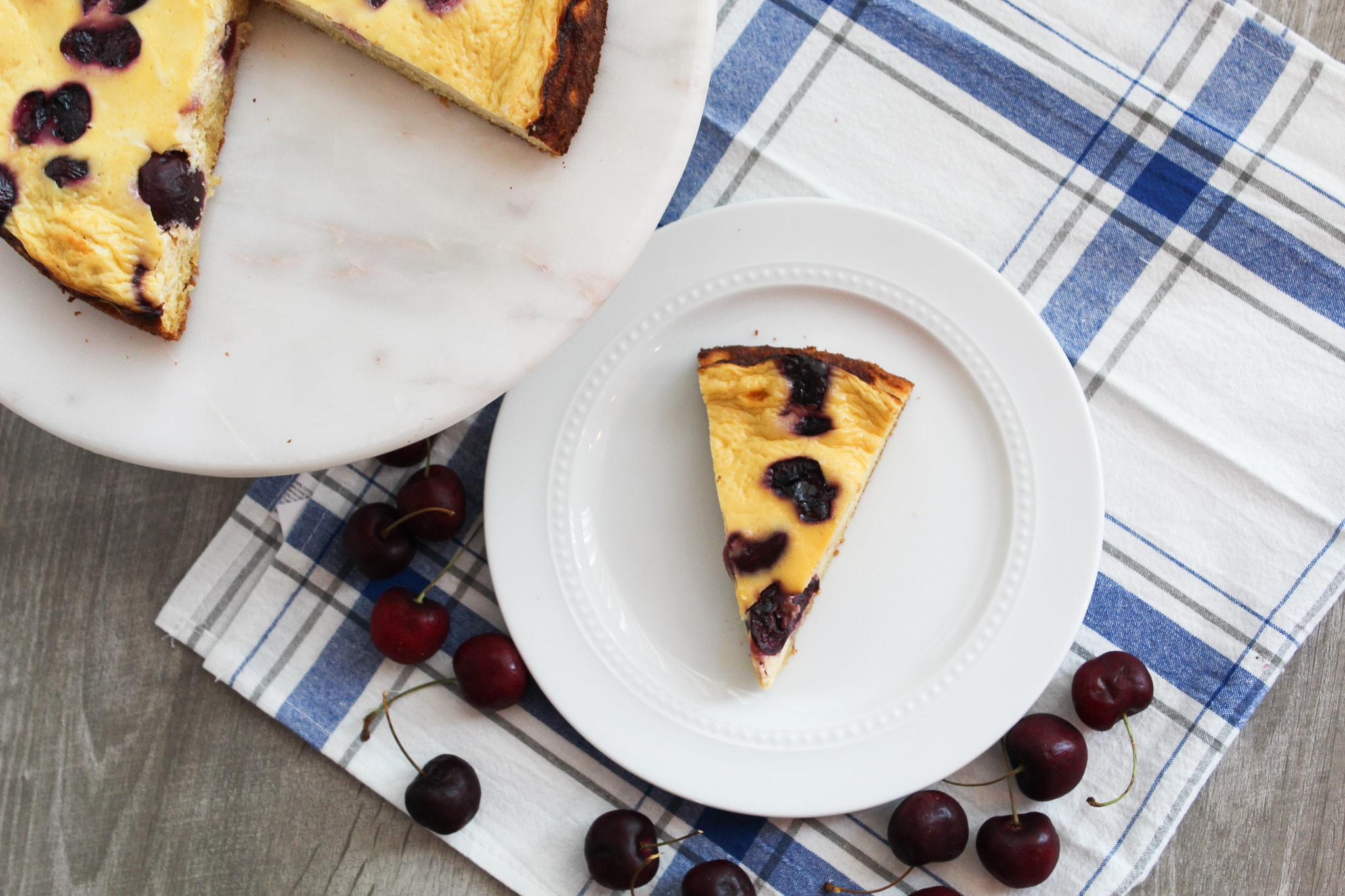 Low Carb Sour Cream Cake with Cherries Fit Mom Journey