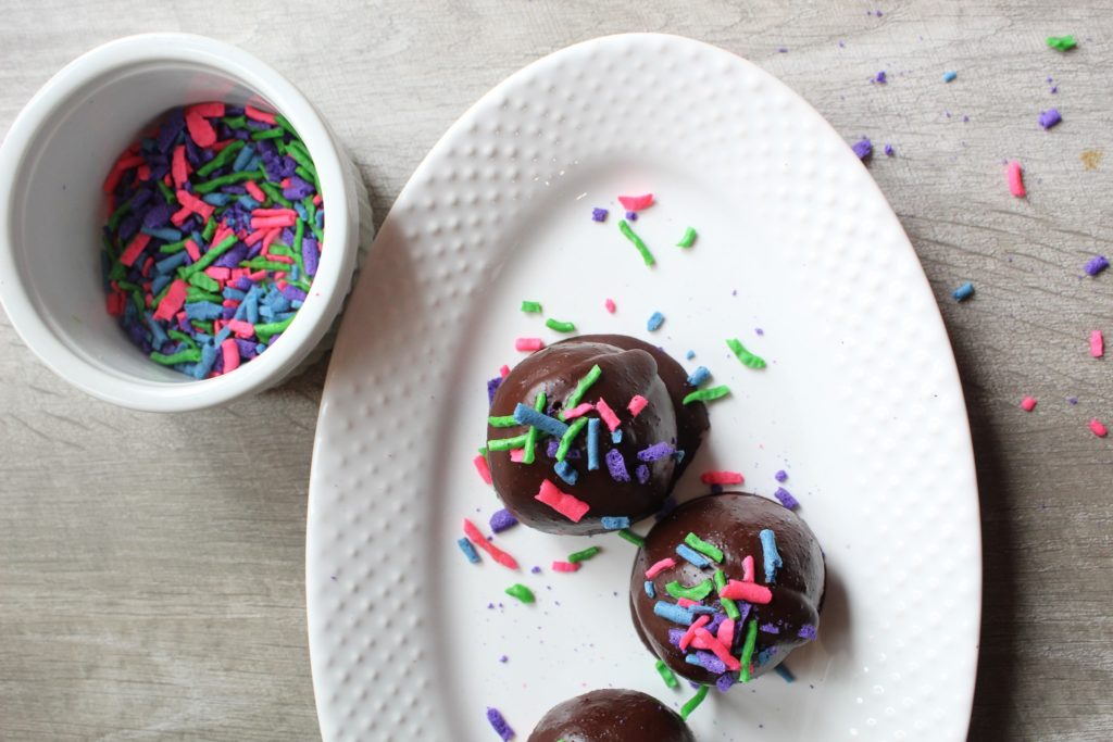 Who doesn't love sprinkles!  My Keto Funfetti Truffles are packed with colorful sprinkles, tender cake, and delicious icing for a delectable treat that feels so guilty but is actually sugar-free and ketogenic!
