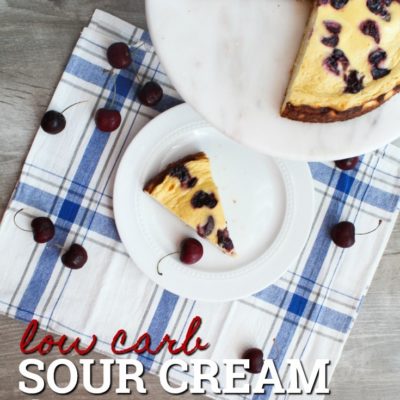 Low Carb Sour Cream Cake with Cherries