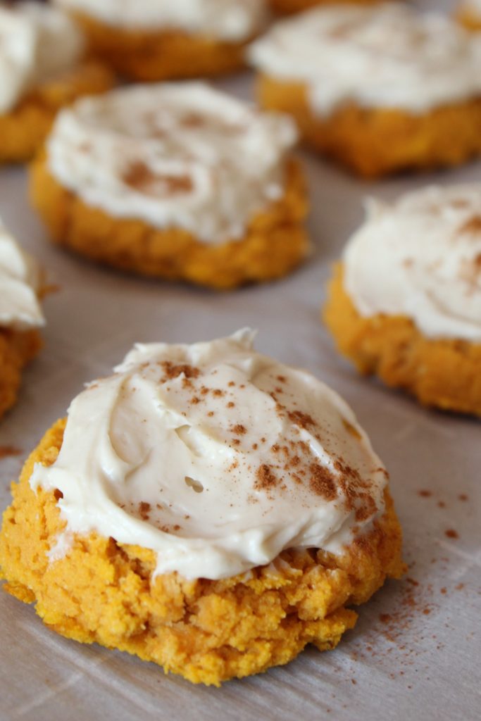 Softer than a regular sugar cookie, my Keto Pumpkin Cookies with Maple Cream Cheese Frosting are even more delicious.
