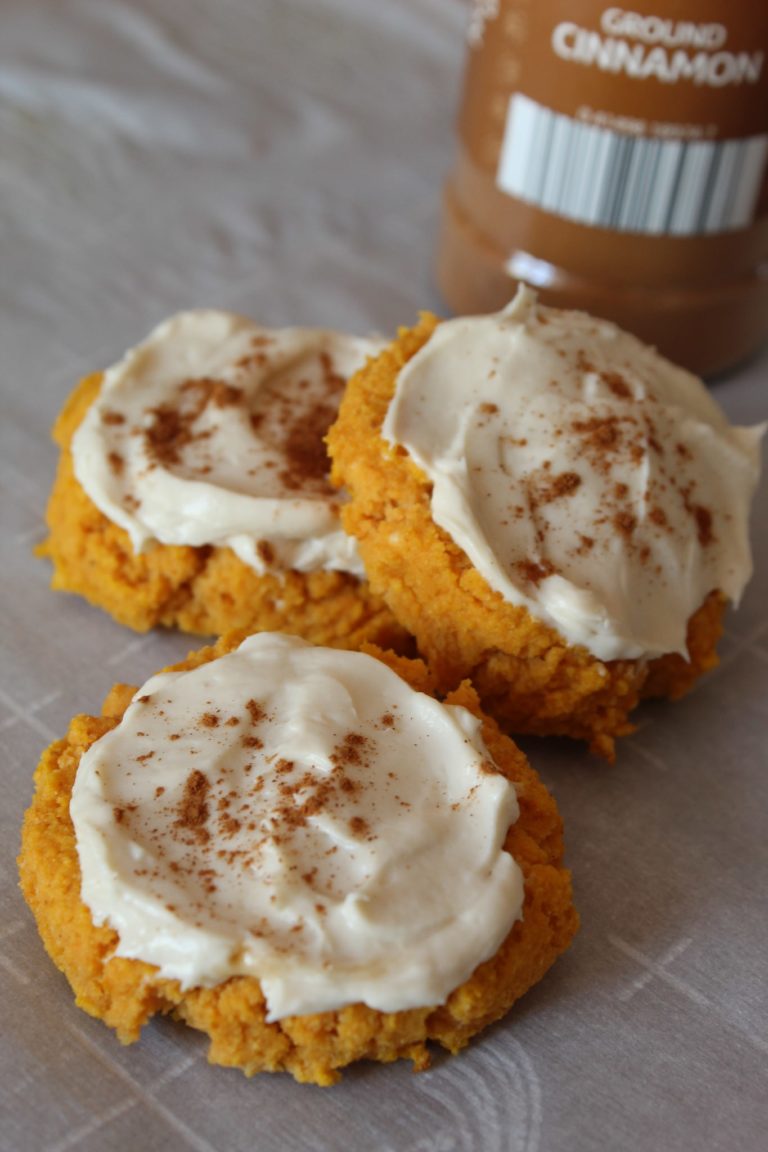 Keto Pumpkin Cookies with Maple Cream Cheese Frosting - Fit Mom Journey