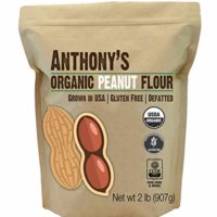 Organic Peanut Flour, De-fatted, (2lbs) by Anthony's, Light Roast 12% Fat, Verified Gluten-Free