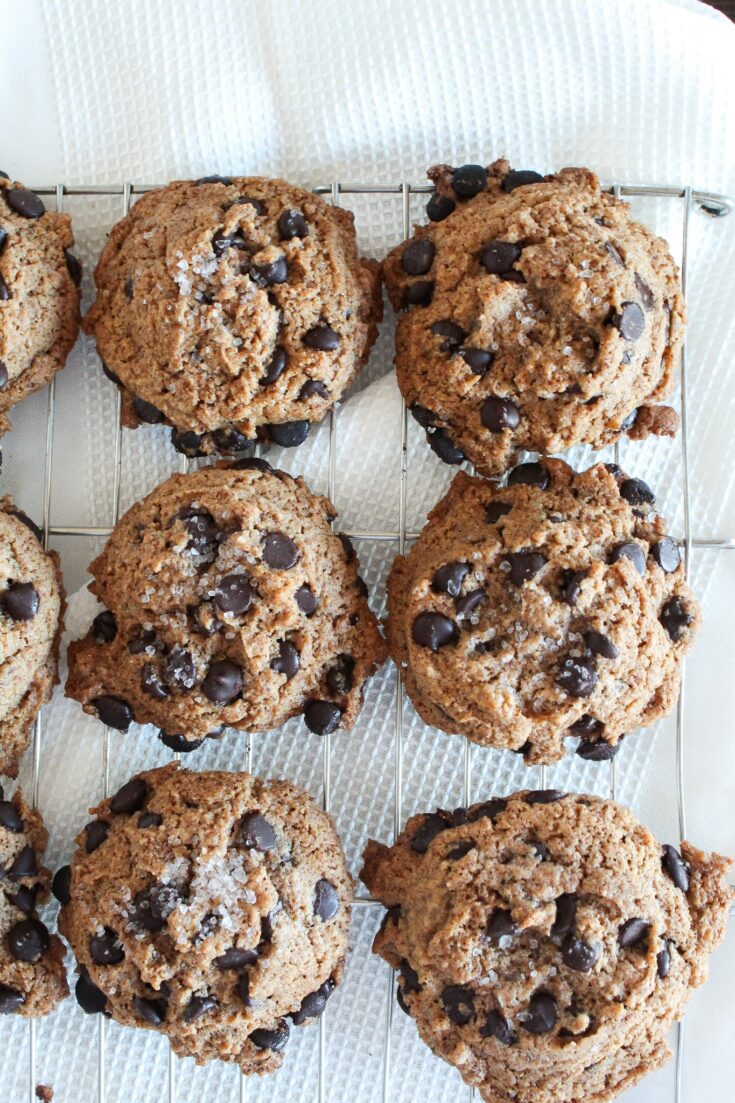 Chewy Keto Chocolate Chip Cookies with Sea Salt - Fit Mom Journey