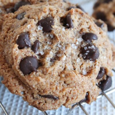 Chewy Keto Chocolate Chip Cookies with Sea Salt