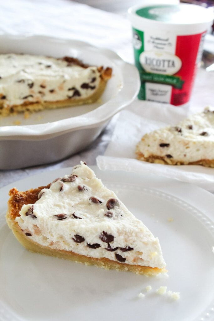 This easy-to-make Keto Cannoli Pie is half the work of traditional cannoli, with all the taste and way better keto macros.  It is baked in an easy ketogenic pie crust and keeps well for up to 2 weeks.