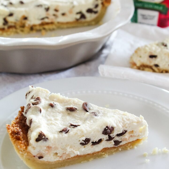 This easy-to-make Keto Cannoli Pie is half the work of traditional cannoli, with all the taste and way better keto macros.  It is baked in an easy ketogenic pie crust and keeps well for up to 2 weeks.