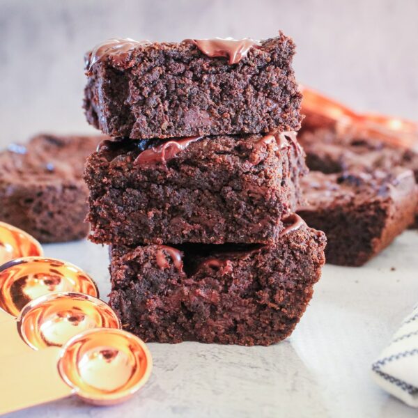 These are the most delicious Keto Brownies.  With a fudgey texture and fantastic macros, these brownies are easy enough to make that you’ll want to keep the recipe in your dessert rotation.