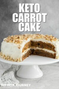 My favorite recipe for homemade Keto Carrot Cake! This cake is unbelievably easy to make, and pairs perfectly with the sugar free cream cheese frosting!