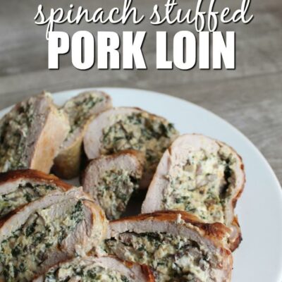 Keto Mushroom Spinach Stuffed Pork Loin