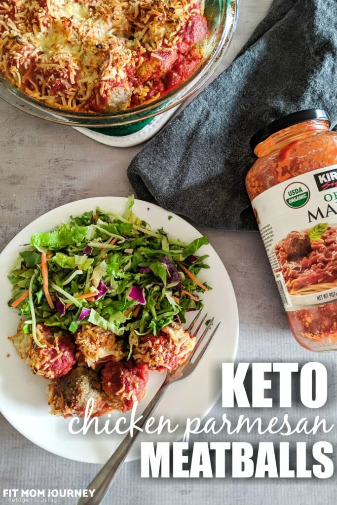A quick and easy dinner using ingredients you already have on hand, Keto Chicken Parmesan Meatballs are wonderful as dinner, as well as leftovers the next day.