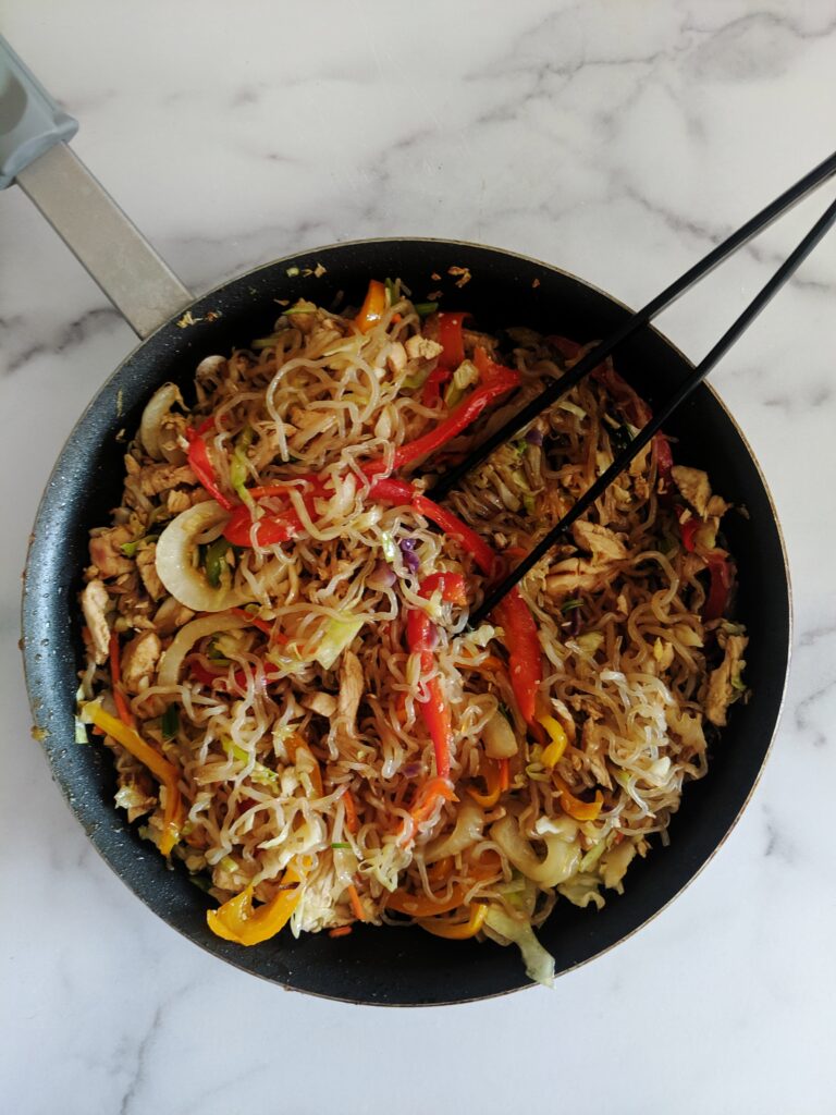 Making Keto Lo Mein is simple! With some chopping, frying, and tossing, you'll have a veggie and protein-packed lo mein that is ketogenic and a takeout copycat right in your kitchen.