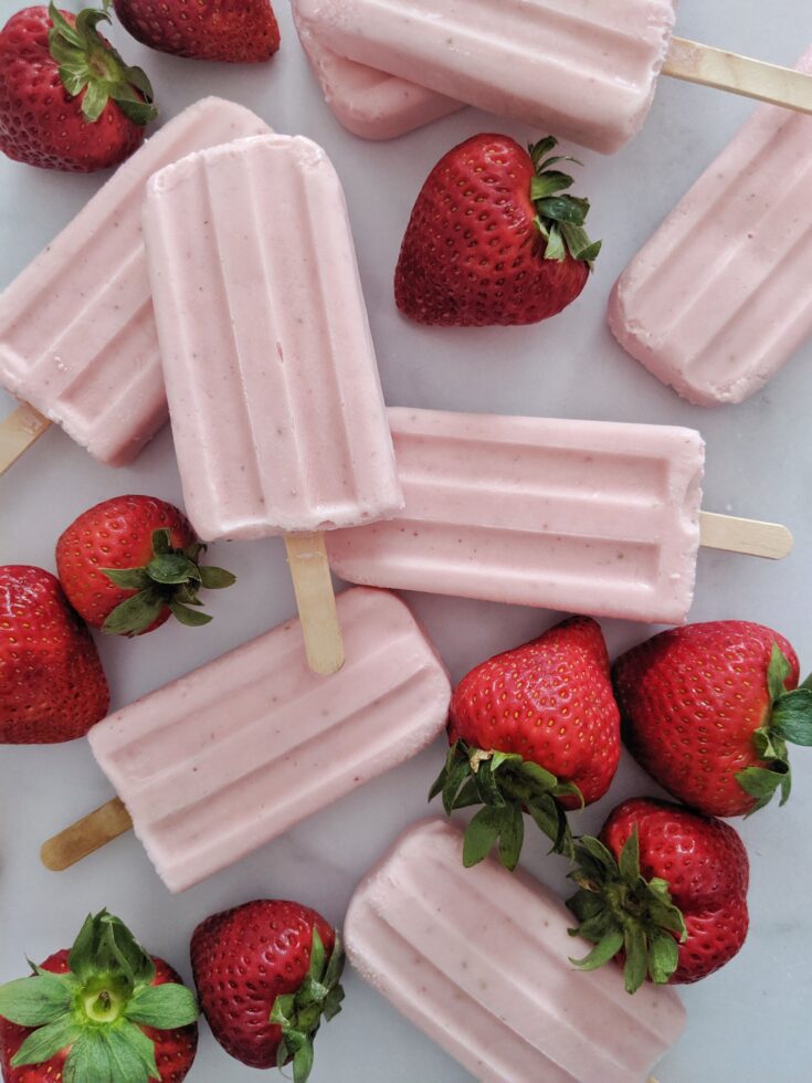 Keto Popsicles - Strawberry Cheesecake & Collagen - Fit Mom Journey