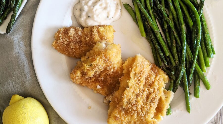 A keto take on traditional fried fish dinner, Keto Air Fryer Breaded Cod is made with quality cod fillets, coated in a crispy low carb breading, and fried in an air fryer.  A modern take on a classic.