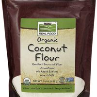 NOW Foods, Organic Coconut Flour, Unsweetened, Excelent Source of Fiber, No Added Sulfites, Certified Non-GMO, 16-Ounce