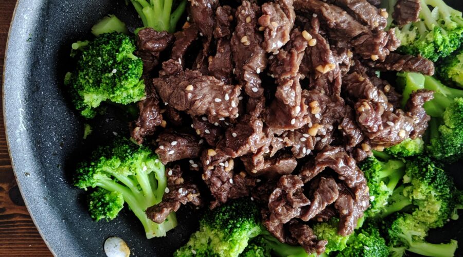 This Keto Beef and Broccoli is an easy, one-pan meal that is chock-full of nutrients and ready in 15 minutes.  Perfect for a busy family who misses takeout!