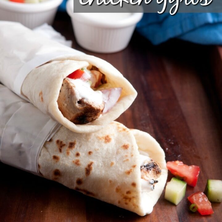 You can make amazing Keto Chicken Gyros at home with clean tzatziki sauce and none of the carbs!  My recipe comes together in 20 minutes and the whole family will enjoy it.