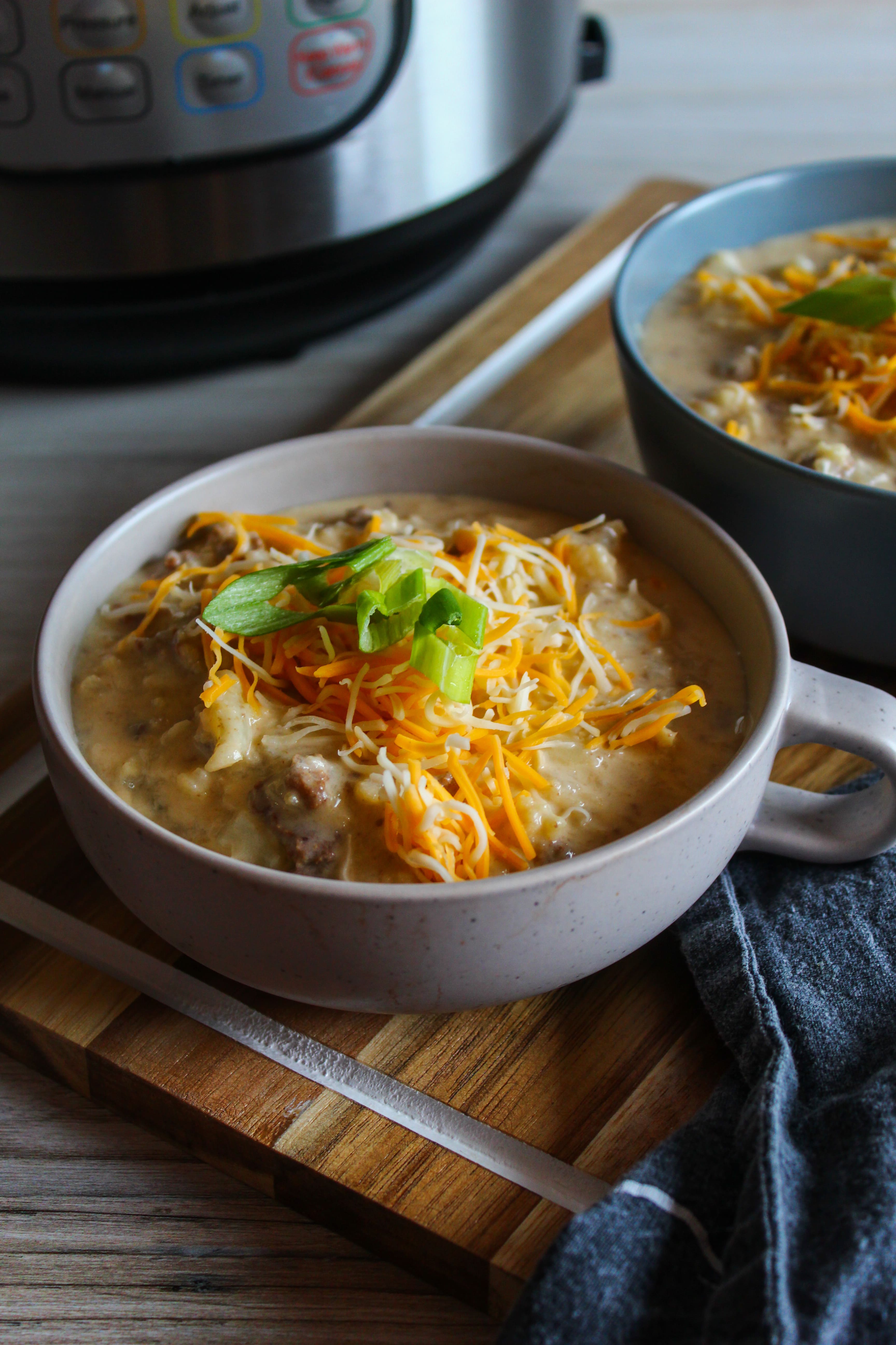 Keto Cheeseburger Soup InstantPot Fit Mom Journey