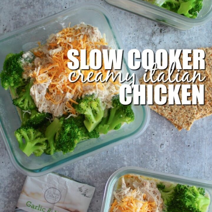 Slow Cooker Creamy Italian Chicken has been a family favorite of ours since I was in grade school.  Its easy, delicious, and requires no special ingredients.  Better yet, it can be customized to your macros or other dietary needs easily.