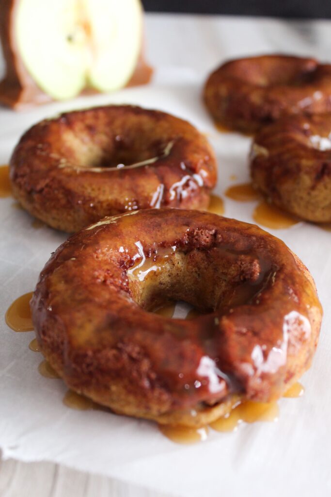 Apple flavor isn't totally off limits if you're low carb or Keto!  Use my sneaky recipe for Keto Caramel Apple donuts - that's dairy free as a bonus! - and enjoy one of the most wonderful flavors of fall in a low carb, baked donut!