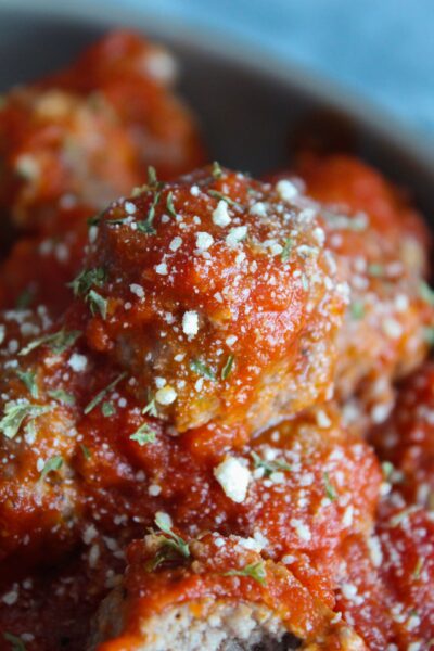 Keto meatballs are one of the simplest dinners you can make with ingredients already on hand!  You can dress them up as swedish meatballs, or keep it simple with sugar free marinara - either way you family will love them!