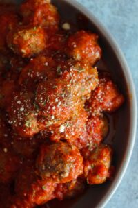 Keto meatballs are one of the simplest dinners you can make with ingredients already on hand!  You can dress them up as swedish meatballs, or keep it simple with sugar free marinara - either way you family will love them!