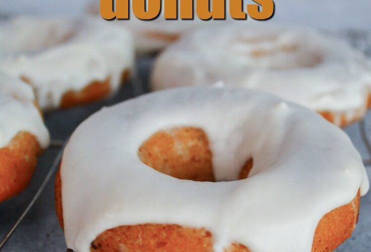 An absolutely decadent fall treat,  Keto Pumpkin Donuts are sugar free, grain free, gluten free, low carb, and keto.  They are baked in a donut pan, then frosted with a delicious glaze.