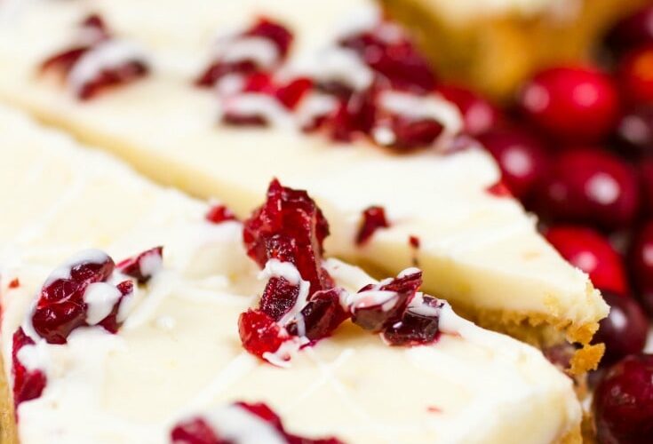 My copycat of the famous Starbucks Cranberry Bliss Bars, made low carb and ketogenic!  Keto Cranberry Bliss Bars have cranberries, notes of orange, and just enough sweetness to make it a delicious treat!