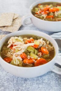 Some recipes need no introduction, and my Healing Keto Chicken Soup is one of them.  It's perfect for when stomachs are a little upset, or just a regular weeknight when dinner needs to be quick.  Packed with gut-healing nutrients, and ready in 30 minutes, Healing Keto Chicken Soup is a regular in our meal rotation.