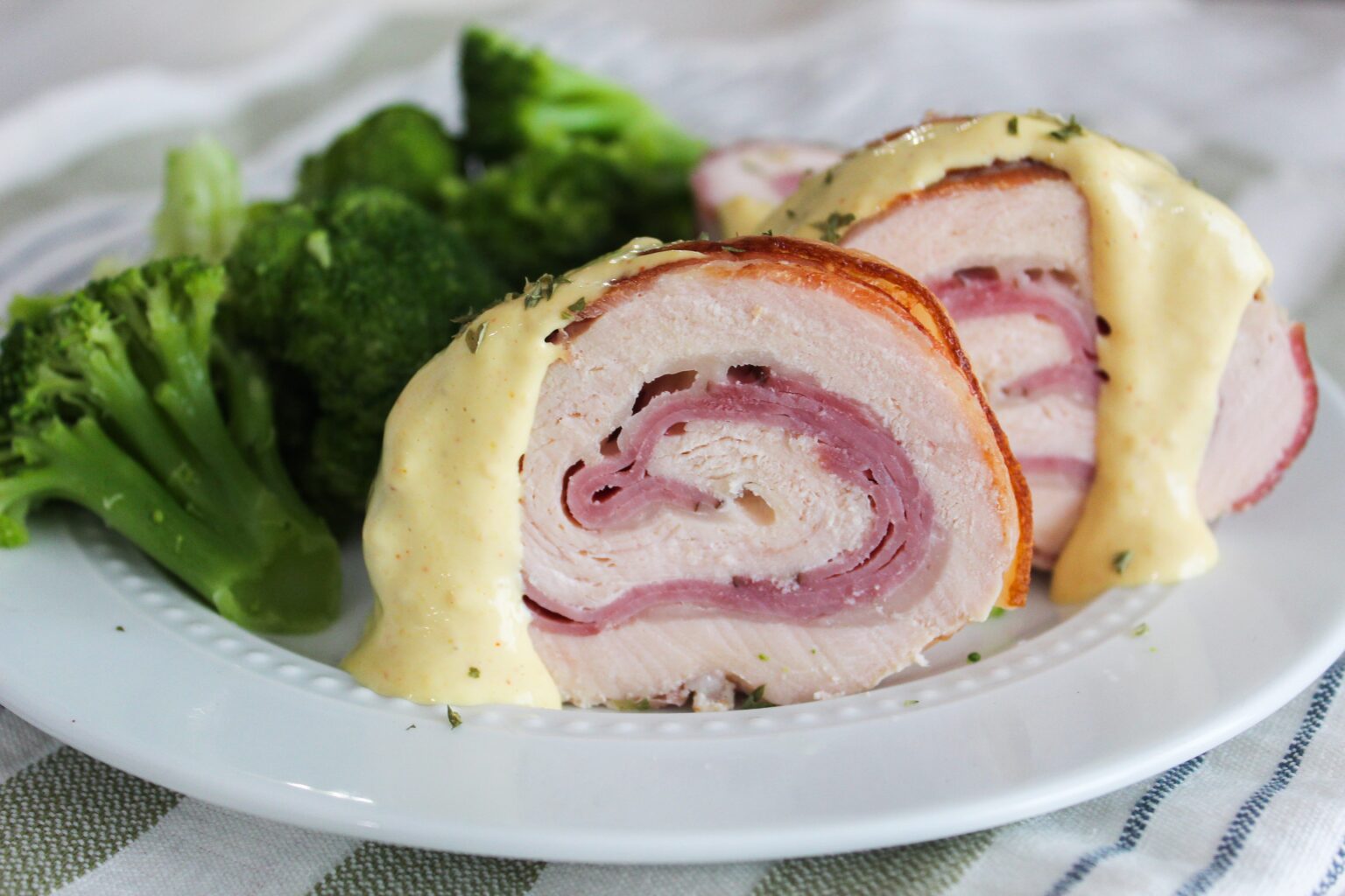 Bacon Wrapped Chicken Cordon Bleu - Fit Mom Journey