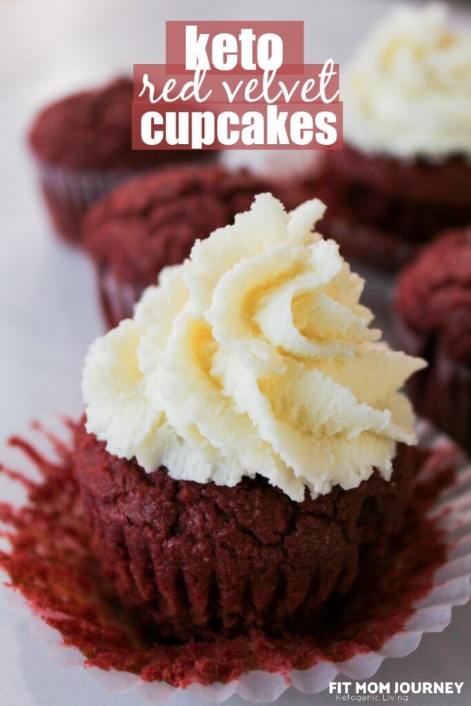 Keto Red Velvet Cupcakes are perfect for any time of year - and they're low carb, Ketogenic, a THM:S, Sugar Free, and Grain Free!