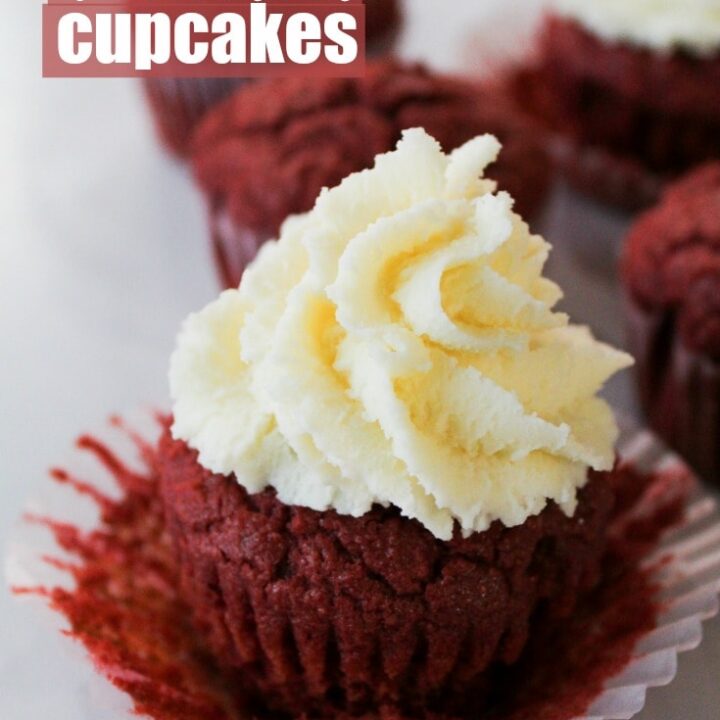 Keto Red Velvet Cupcakes are perfect for any time of year - and they're low carb, Ketogenic, a THM:S, Sugar Free, and Grain Free!