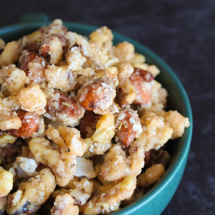 Low Carb Caramel Nut Snack Mix Fit Mom Journey