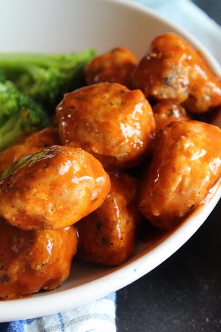 Keto Chicken Meatballs with Sweet & Sour Sauce {Paleo, Whole30, Low