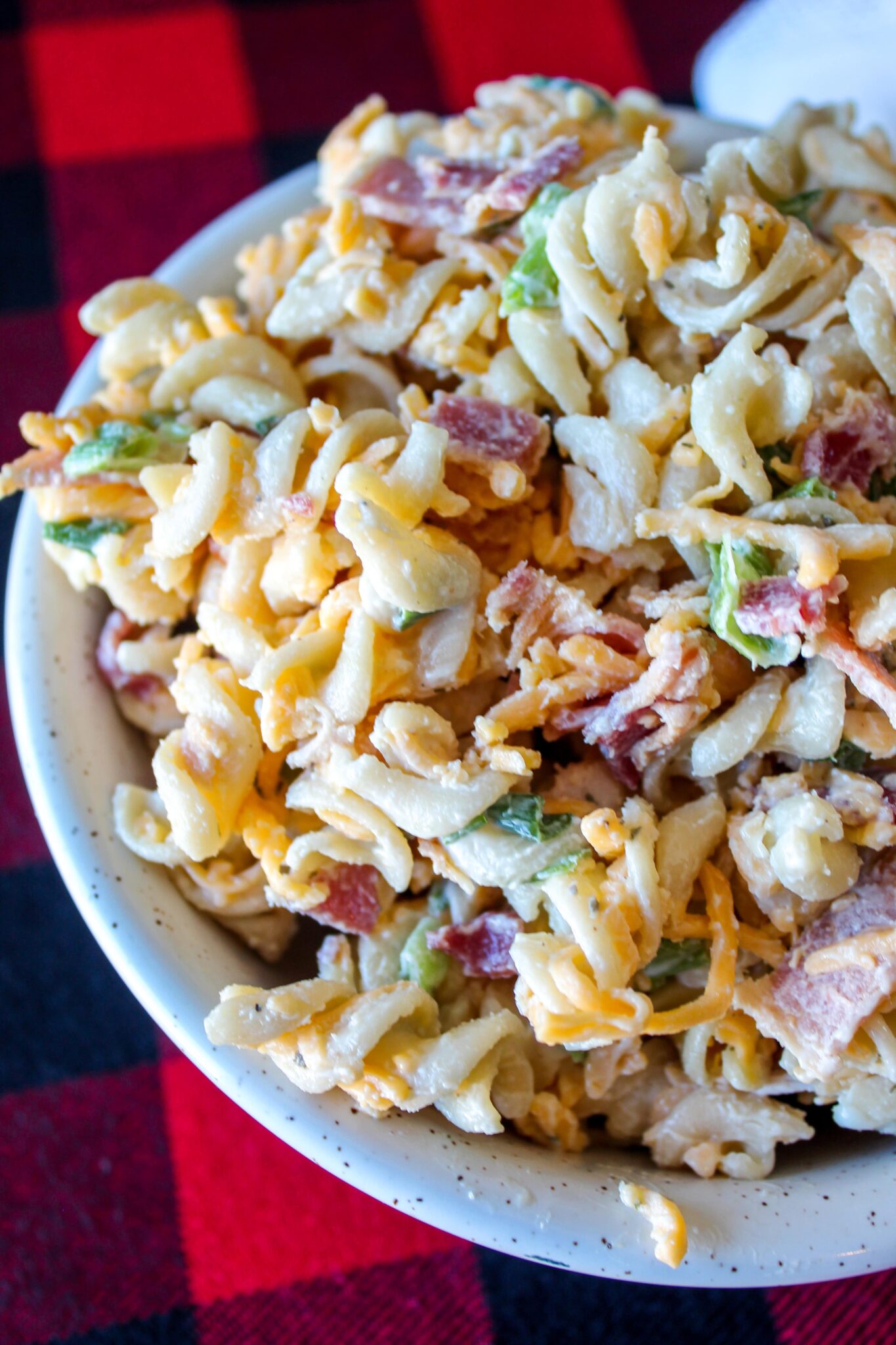 Low Carb Chicken Bacon Ranch Pasta Salad - Fit Mom Journey