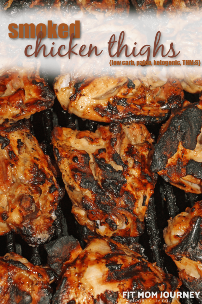 Chicken Thighs coated in a homeade BBQ rub then cooked in a smoker until tender and flavorful. Serve with your favorite barbecue sauce and sides for the perfect food to feed a crowd or outdoor gathering!