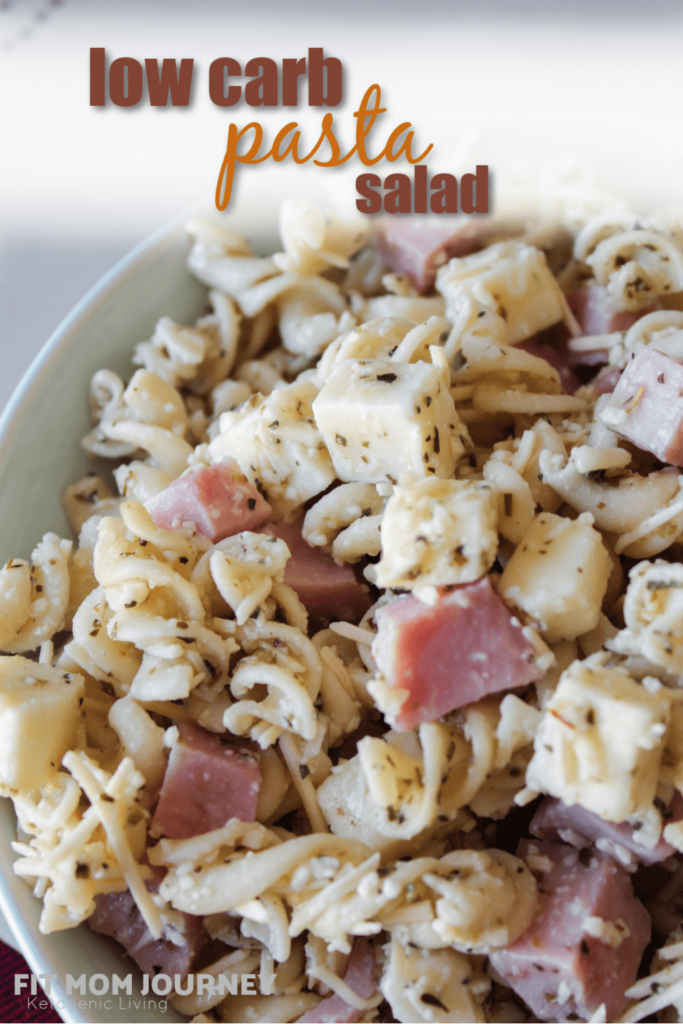Simple Low Carb Pasta Salad with italian flair!  This was a staple at family potlucks growing up and a recipe I've come to love even more as an adult!  It can serve as a full meal in itself, or a wonderful side dish.