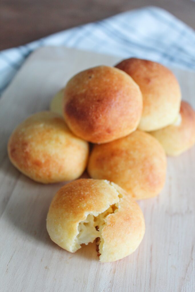 Keto Bagel Bites are a bite-sized keto friendly bagel stuffed with sweetened cream cheese.  A delicious and kid friendly treat!