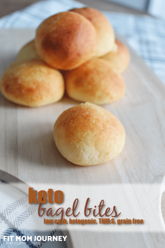 Keto Bagel Bites are a bite-sized keto friendly bagel stuffed with sweetened cream cheese.  A delicious and kid friendly treat!