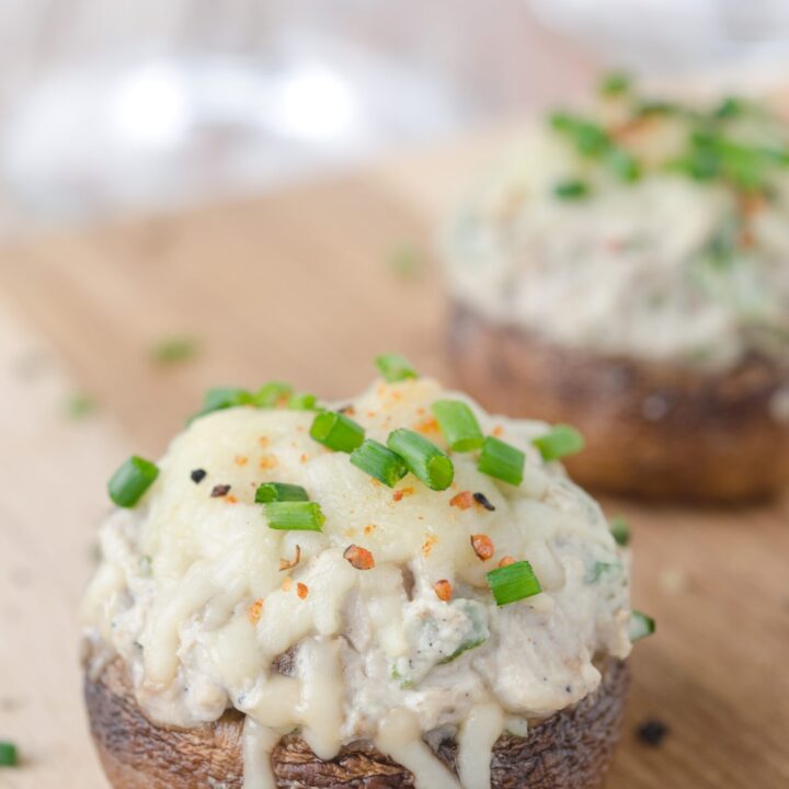 The best Keto Stuffed Mushrooms I've ever made.  Bursting with flavor, and so easy to make!