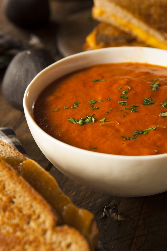 A heart, rich tomato soup, full of warmth and flavor.  No sugar, chemicals, low in carbohydrates and so delicious!