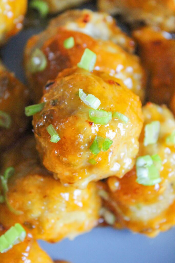 You've heard of Firecracker Shrimp, well now meet Keto Firecracker Chicken Meatballs.  A super versatile and macros friendly protein, not to mention and easy weeknight dinner!