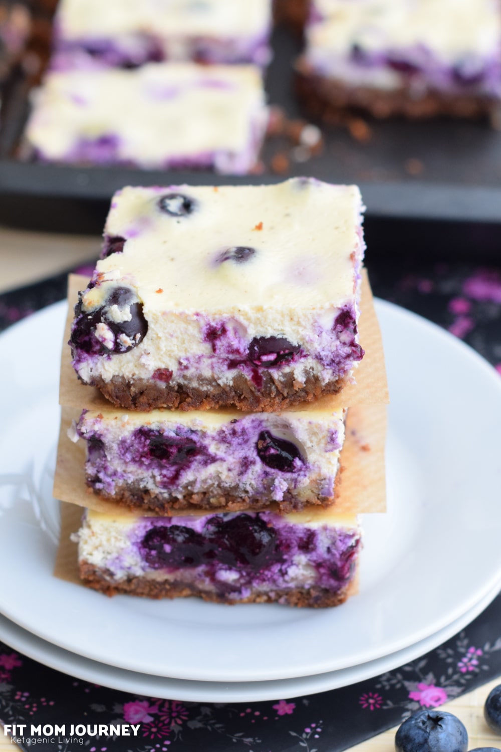 Keto Blueberry Cheesecake Squares - Fit Mom Journey